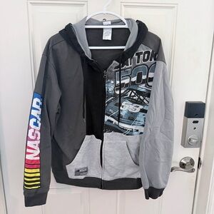 NASCAR Daytona 500 Zip Hoodie L | Gray Blue Colorblock